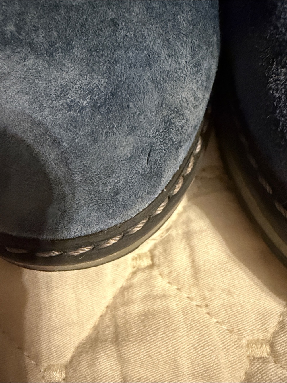 Kids Blue Suede Winter Boots with Faux Fur Lining - Picture 8 of 8